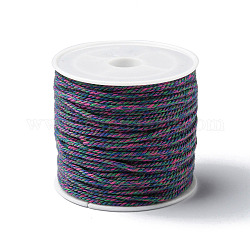 Cotton Braid Thread, with Spool, Round, Dark Slate Blue, 1.2mm, about 21.87 Yards(20m)/Roll