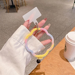 Silikon-Kleeschlaufen-Telefon-Lanyard, Handschlaufe mit Schlüsselanhängerhalter aus Kunststoff und Legierung, Gelb, Klee: 10x10cm