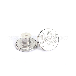 ジーンズ用合金ボタンピン  航海ボタン  服飾材料  単語の丸  プラチナ  17mm