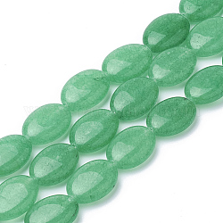 Natürliche weiße Jade perlen Stränge, Oval, gefärbt, mittlerer Aquamarin, 18~18.5x13x6 mm, Bohrung: 1 mm, ca. 22 Stk. / Strang, 15.7 Zoll