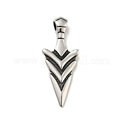 304 Stainless Steel Big Pendants, Arrows, Antique Silver, 54.5x22x8mm, Hole: 5mm