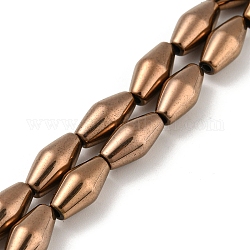 Electroplated Synthetic Magnetic Hematite Beads Strands, Bicone, Antique Bronze Plated, 6.2~6.5x12~12.5mm, Hole: 1.4mm, about 33pcs/strand, 16.89''(42.9cm)