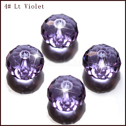 Imitation Austrian Crystal Beads, Grade AAA, Faceted, Rondelle, Lilac, 10x7mm, Hole: 0.9~1mm