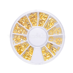 Cabochon in ottone, nail art accessori decorativi, forme misto, oro, 2.5~4.5x1.5~4.5x0.5~1mm