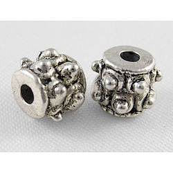 Tibetan Style Alloy Spacer Beads, Cadmium Free & Nickel Free & Lead Free, Column, Gunmetal, 6x6mm, Hole: 2mm