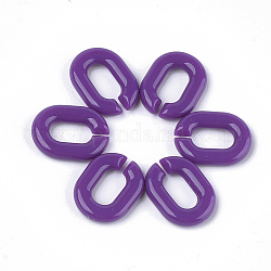 Acryl-Verknüpfung Ringe, Quick-Link-Anschlüsse, zur Herstellung von Schmuckketten, Oval, blau violett, 24x18x5 mm, Bohrung: 13x7 mm, ca. 400 Stk. / 500 g