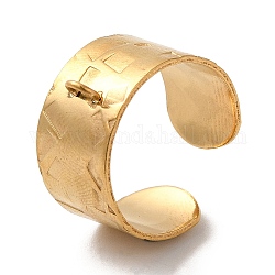 Placcatura ionica (ip) 304 componente dell'anello del polsino aperto in acciaio inossidabile, base ad anello, oro, Foro: 2 mm, noi taglia 7(17.3mm)