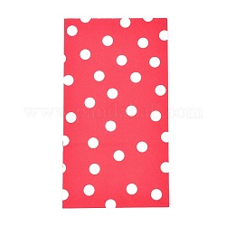 Polka Dot Pattern Eco-Friendly Kraft Paper Bags, Gift Bags, Shopping Bags, Rectangle, Red, 24x13x8cm