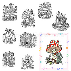 CRASPIRE Mushroom Clear Stamps Plant Pumpkin Silicone Stamp Seal Transparent Silicone Stamps for Journaling Card Making DIY Scrapbooking Handmade Photo Album Notebook Decor