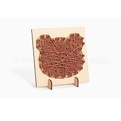 Kit de arte de cuerda de diy artes y manualidades para niños, incluyendo plantilla de madera e hilo de lana, soportar patrón, 16x21x0.3 cm