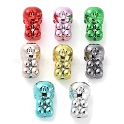 UV Plating Acrylic Beads, Human, Mixed Color, 20x15x15mm, Hole: 2.6mm