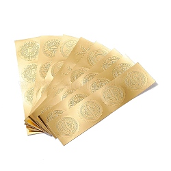 Self Adhesive Gold Foil Embossed Stickers, Medal Decoration Sticker, Mixed Pattern, Gold, 223x57mm, Sticker: 49.5x50mm, 4pcs/sheet