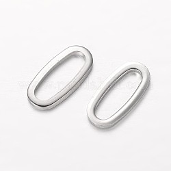 Ovales 304 anillos de enlace de acero inoxidable, color acero inoxidable, 16x9x1mm, agujero: 4x13 mm