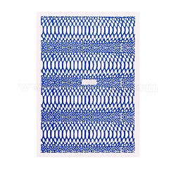 Shining Self-Adhesive Nail Art Stickers, for Nail Tips Decorations, Snakeskin Pattern, Blue, 9.3x6.5cm