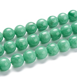 Brins de perles de verre naturel, ronde, vert printanier, 12mm, Trou: 1.2mm, Environ 34 pcs/chapelet, 15.83 pouce (40.2 cm).