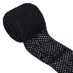 Gorgecraft 5.5 ярд шириной 4.41 дюйма, эластичная лента, черная эластичная лента из полиэфирной ткани, вязаная крючком повязка на голову для дома, сделай сам, швейные поделки, лук для одежды, стрейч-вязание, аксессуары для волос