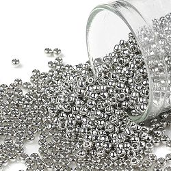 Toho runde Saatperlen, japanische Saatperlen, (714) metallisches Silber, 11/0, 2.2 mm, Bohrung: 0.8 mm, ca. 1110 Stk. / 10 g