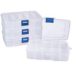 Pandahall 1 set contenitori di perline di plastica scatole di plastica trasparenti contenitori di perline rettangolari per contenitori di gioielli 14x9x3.5 cm