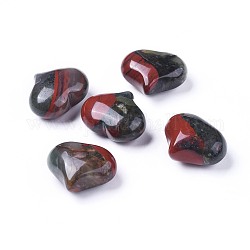 Pierre d'héliotrope de pierre de sang africaine naturelle, coeur pierre d'amour, pierre de palme de poche pour équilibrer le reiki, 20x25x11~13mm