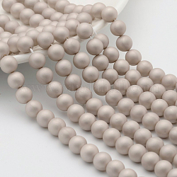 Fili di perline smerigliato guscio tondo, bianco antico, 8mm, Foro: 1 mm, circa 52pcs/fili, 15.7 pollice
