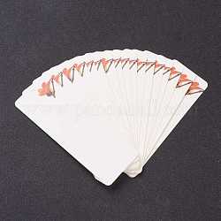 Бумажная карточка, карта закладки, прямоугольные, бежевые, цветочным узором, 140x49x0.5 мм, отверстие : 4 мм, 20 шт / пакет