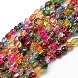 Dyed Natural Crackle Quartz Nuggets Beads Strands, Mixed Color, 5~10x6~7x3~7mm, hole: 1mm, about 14.9 inch~15.7 inch