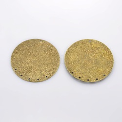 Flat Round Plating Iron Chandelier Components, Nickel Free, Antique Bronze, 40x0.6mm, Hole: 1mm