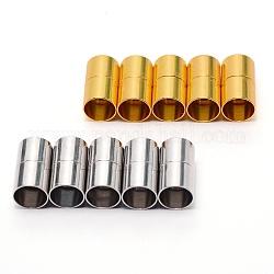 Cierres magnéticos de latón, columna, platino y oro, 20x11mm, 10 mm de diámetro interior