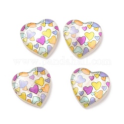 Cabochons in resina, cuore, colorato, modello di cuore, 16x16x5mm