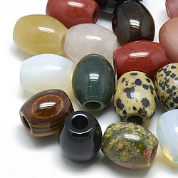 Natürliche & synthetische Mischsteinperlen, Großloch perlen, Fass, 17~19x15~16 mm, Bohrung: 5.5 mm