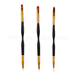 Ручка кисти для ногтей, пунктирная рисовальная ручка, инструменты для шлифовки лака для ногтей, с пластиковой ручкой, чёрные, 18~19.8x0.8 см, 3 шт / комплект