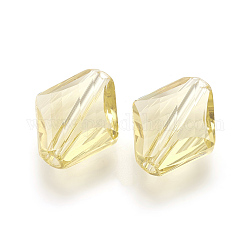 Perles d'imitation cristal autrichien, grade AAA, facette, losange, jaune verge d'or clair, 14~14.5x12x5~7mm, Trou: 0.9~1mm