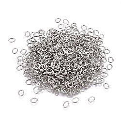 304 anelli di salto in acciaio inox, anelli di salto aperti, ovale, colore acciaio inossidabile, 24 gauge, 4.6x3.5x0.5mm, diametro interno: 2.2x3.2mm