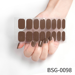 Наклейки для ногтей полное покрытие, наклейки с блестками, самоклеящийся, для украшения ногтей, седло коричневый, 13.6x8x0.9 см, 16шт / лист