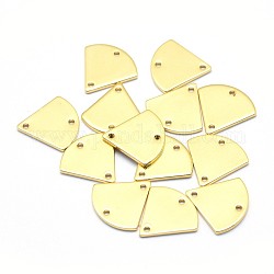 Brass Links, Lead Free & Cadmium Free & Nickel Free, Triangle, Real 18K Gold Plated, 12.5x13x1mm, Hole: 1mm