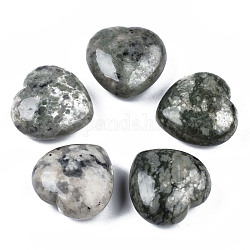 Pierres de guérison de jade de la paix naturelle, coeur amour pierres, pierres de palme de poche pour équilibrer le reiki, 29~30x30~31x12~15mm