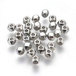 Aluminium Zwischen perlen, Schraubenmutter, Cadmiumfrei und Nickel frei und Bleifrei, Platin Farbe, 3x2.5 mm, Bohrung: 1 mm