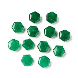 Cabochons de jade malaisie naturelle, teinte, hexagone, 14x15.5~16x7~7.8mm