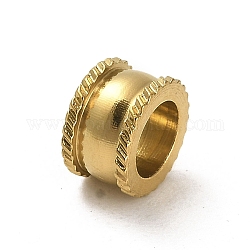 304 perline europei in acciaio inox, perline con foro grande, colonna, oro, 8x5mm, Foro: 5.2 mm