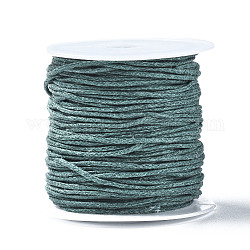 Воском хлопчатобумажная нить шнуры, темные голубые, 1 мм, около 10.93 ярда (10 м) / рулон