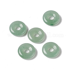 Pendenti avventurina verde naturale, fascino del disco ciambella/pi, 20x5~7mm, Foro: 6 mm