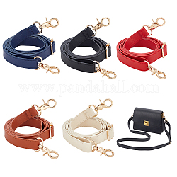 WADORN 5Pcs 5 Colors PU Imitation Leather Adjustable Bag Straps, with Alloy Lobster Claw Clasp, for Crossbody Bag Handle Accessories, Mixed Color, 72~130x1.8cm, 1pc/color