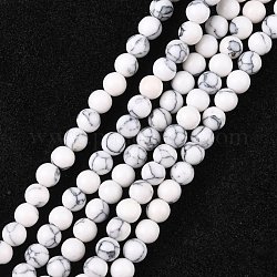 Synthetik Howlith Perlen Stränge, Runde, 4 mm, Bohrung: 0.8 mm, ca. 90 Stk. / Strang, 15.7 Zoll