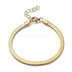304 pulseras de cadena de espiga de acero inoxidable unisex, con cierre de langosta, dorado, 7 pulgada (17.9 cm), 4.3mm