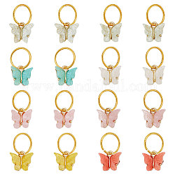 NBEADS 16 Pcs 8 Colors Butterfly Shoe Charm, Butterfly Pendant Colorful Butterfly Shape Charms with Iron Jump Rings for Jewelry Making DIY Necklace Bracelets Accessories