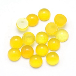 Natural Yellow Agate Cabochons, Half Round, 4x2~4mm