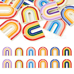 12pcs 6 colgantes de esmalte de aleación pintados con spray de estilo, encanto del arco iris, color mezclado, 26x27x1.5mm, agujero: 2 mm, 2 piezas / style