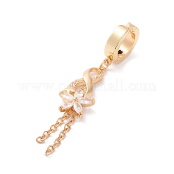 Anello ombelico con charm infinito e fiore di zirconi, clip sugli anelli dell'ombelico, gioielli non piercing per le donne, oro, 55mm