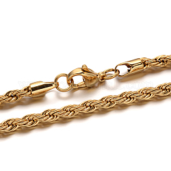 304 in acciaio inossidabile collane a catena corda, con chiusure moschettone, oro, 17.7 pollice (45 cm), 4mm