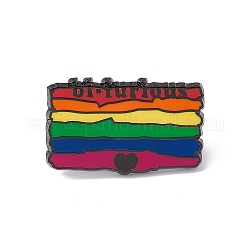 Emaille-Pin mit Regenbogenfarben-Stolzflagge, Rotgusslegierungsbrosche für Rucksackkleidung, Farbig, 18.5x30x1.5 mm